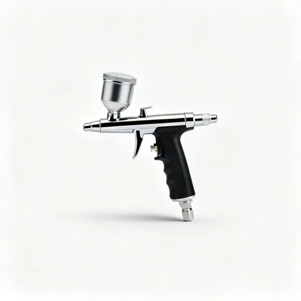 An airbrush with a small compressor