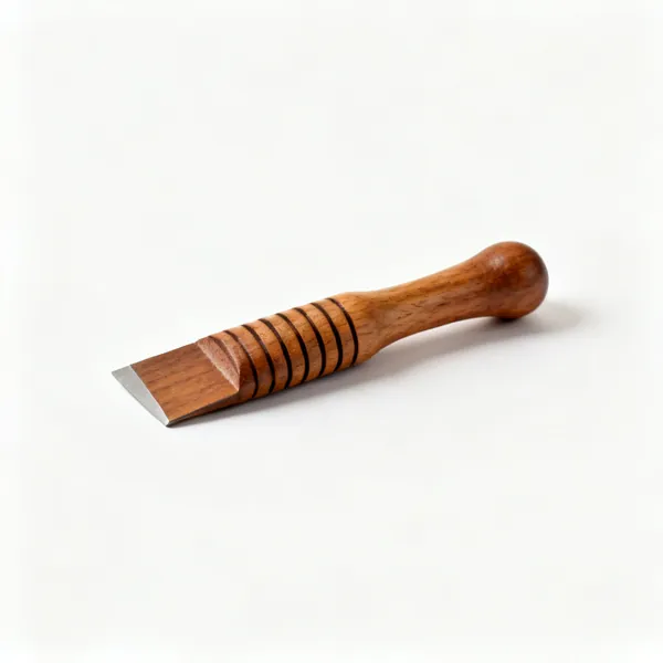 A wooden leather edge burnisher with grooves
