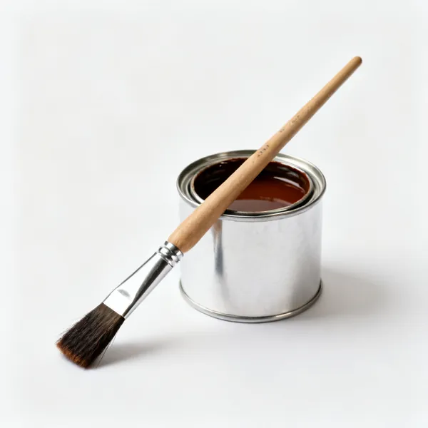 A tin of leather contact cement with a brush