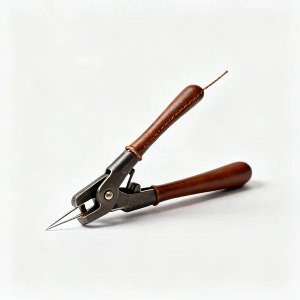 Leather lacing needles with clamps