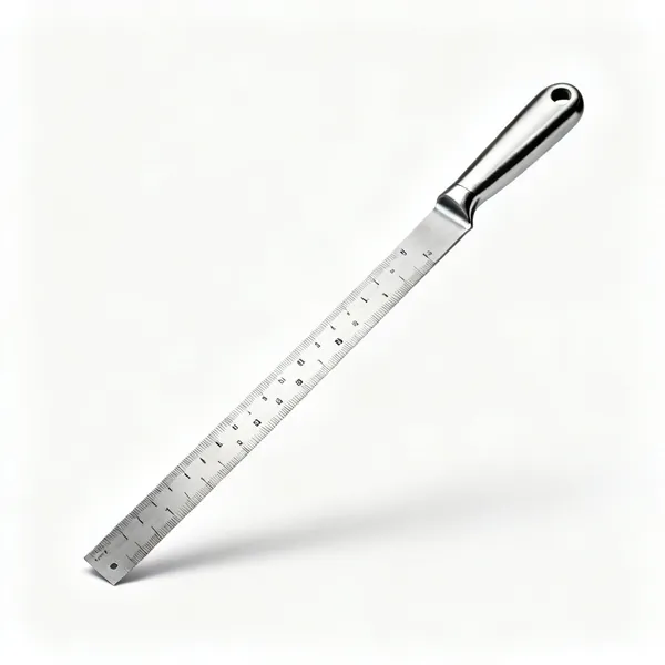 A heavy stainless steel rule