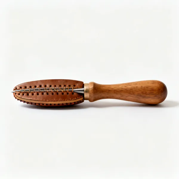 A wooden leather stitching clam