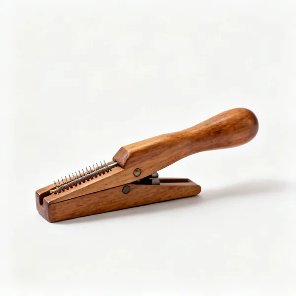A wooden leather stitching pony clamp