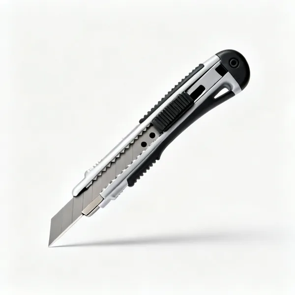A retractable utility knife with blades