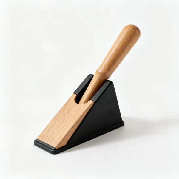 Wooden and rubber door wedges