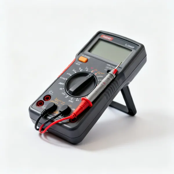 A digital multimeter with leads