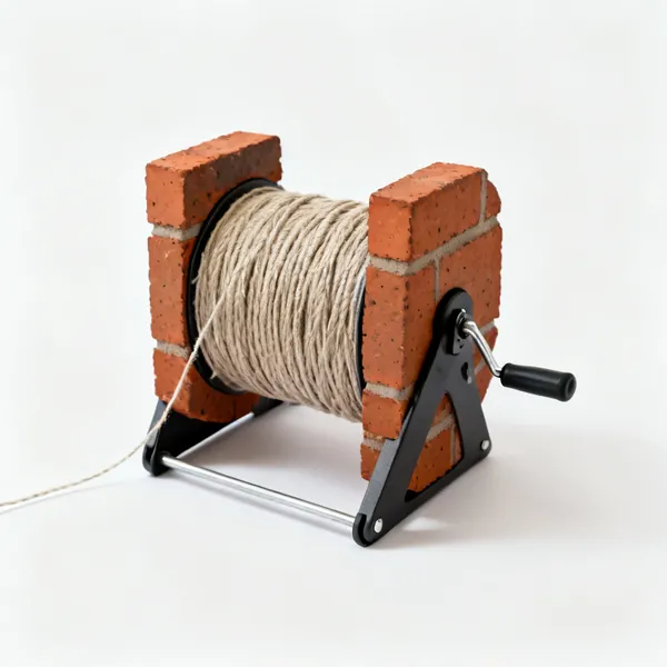 A brick line reel with nylon string
