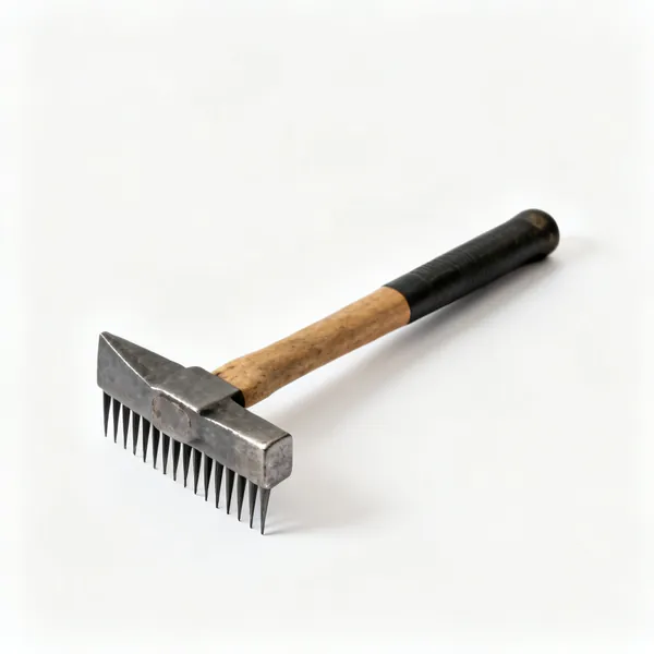 A scutch hammer with comb blades