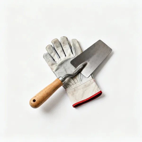 A pair of masonry work gloves