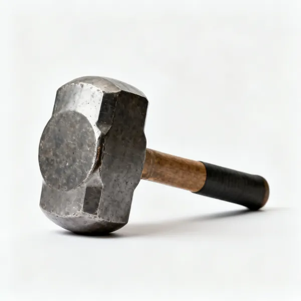 A heavy round faced mash hammer