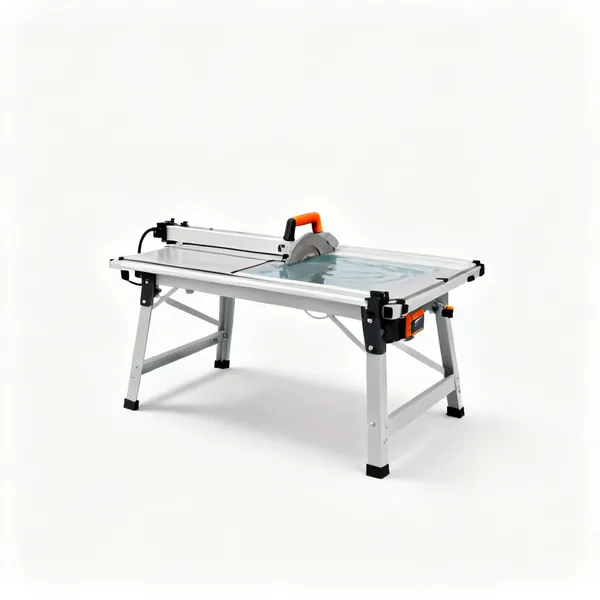 A water fed masonry bench saw