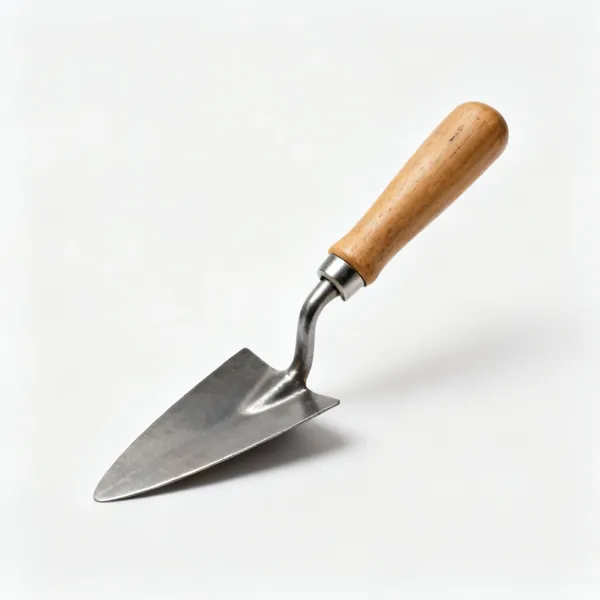 A small pointing trowel with a wooden handle