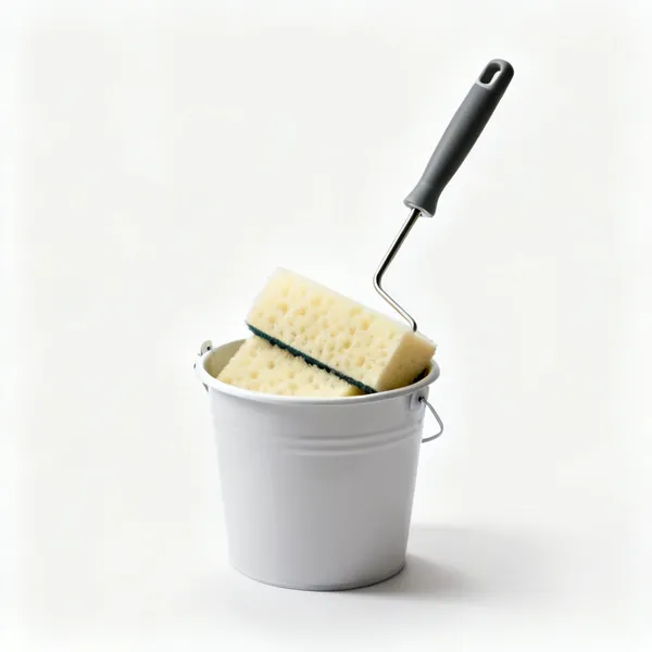 Large cleaning sponges in a bucket