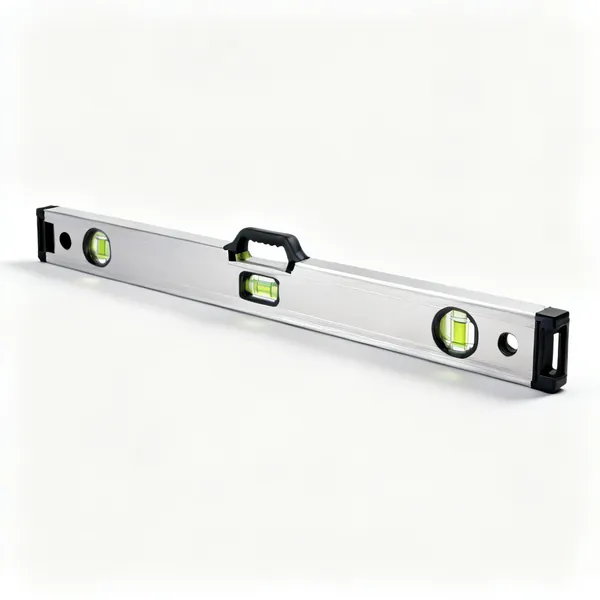 1.8 metre level: A long 1800mm aluminium spirit level with three bubble vials