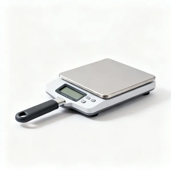 Digital scale: A flat digital weighing scale with an LCD display
