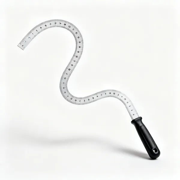 A flexible curve rule bent into an S shape