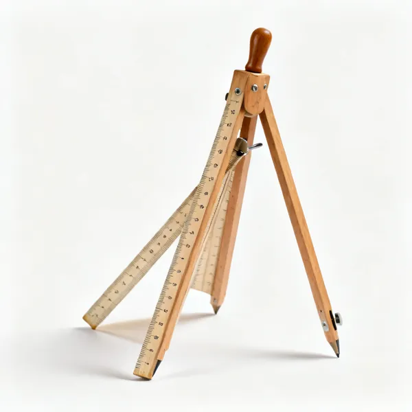 Folding rule: A folding wooden rule partly unfolded