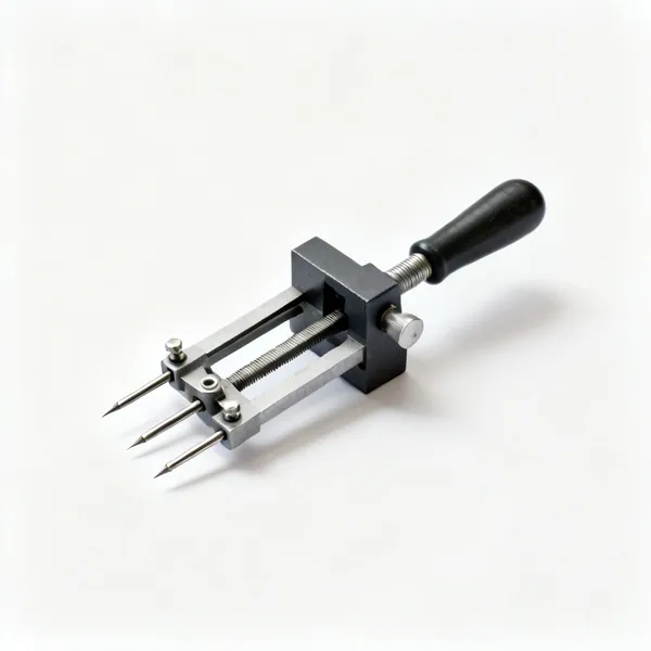 A mortise gauge with two adjustable scribing pins