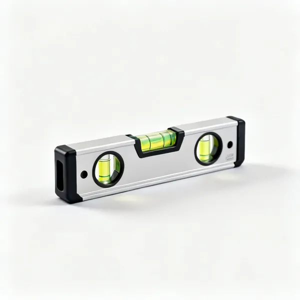 A small torpedo level with a magnetic edge and bubble vials