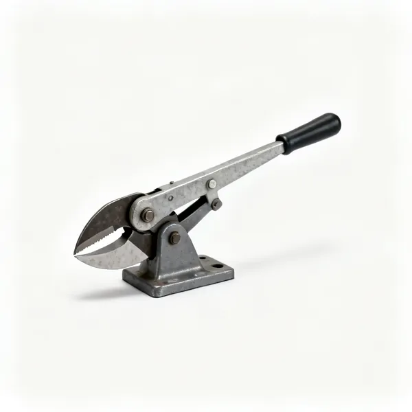 Bench shear: A bench mounted lever metal shear