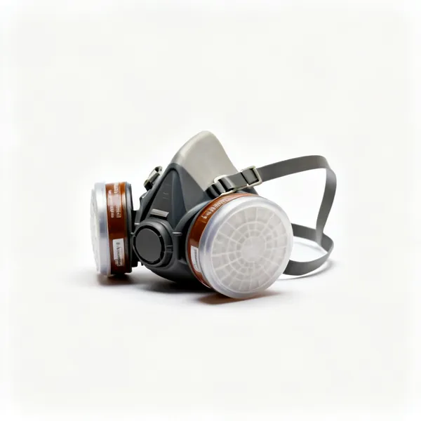 A respirator mask with cartridges