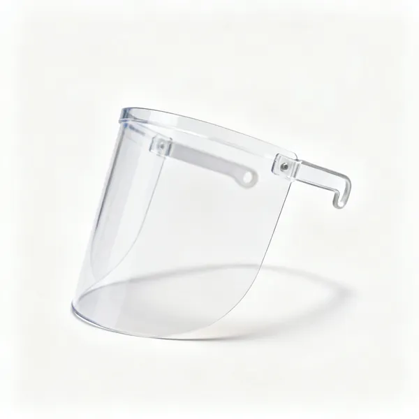 A clear face shield visor