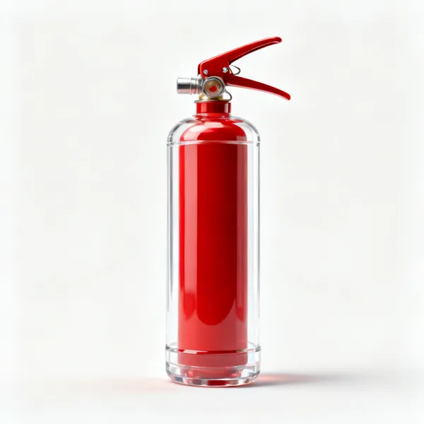 A red fire extinguisher