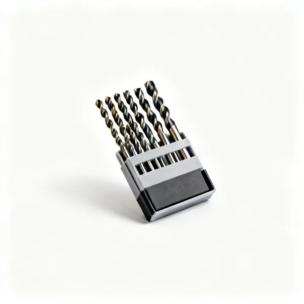 HSS drill bits: A set of HSS twist drill bits in a case