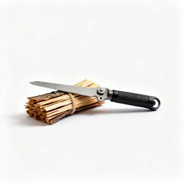 Fire steel & tinder: A fire steel striker with tinder