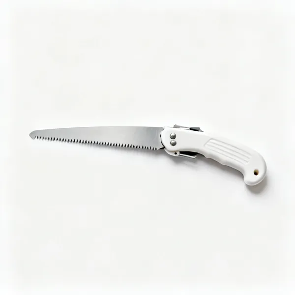 A folding pruning saw with a plastic handle
