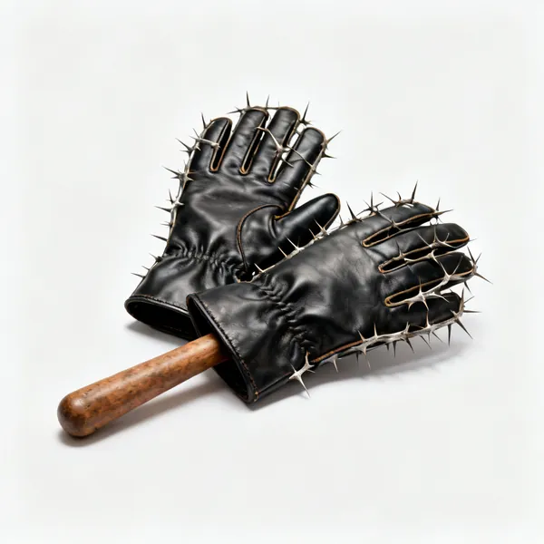 Work gloves: A pair of thorn proof leather gauntlets