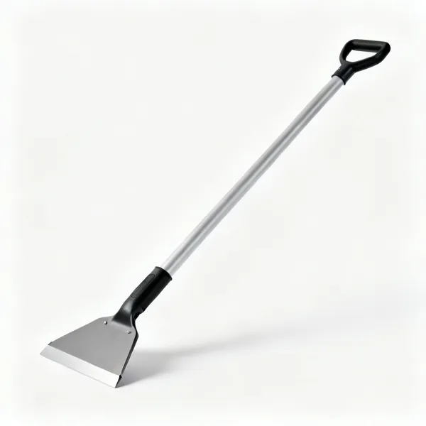 A long handled ice chipper scraper