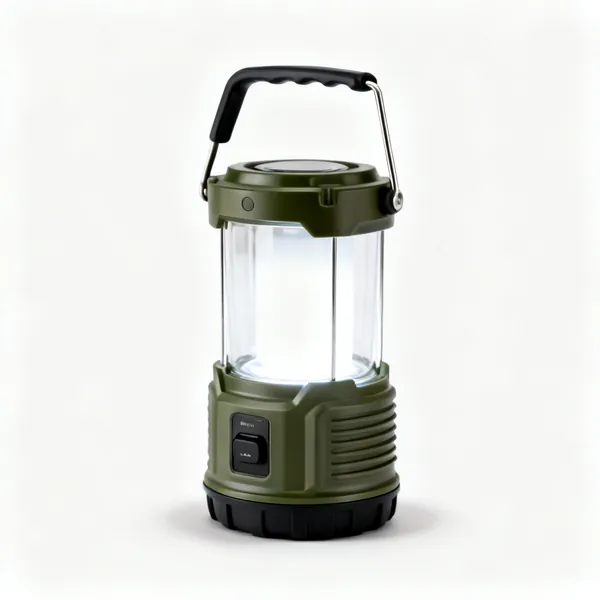 A rechargeable LED camping lantern