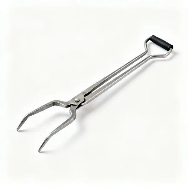 Log tongs: A pair of steel log lifting tongs
