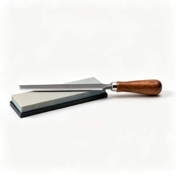 File & sharpening stone: A sharpening file and stone