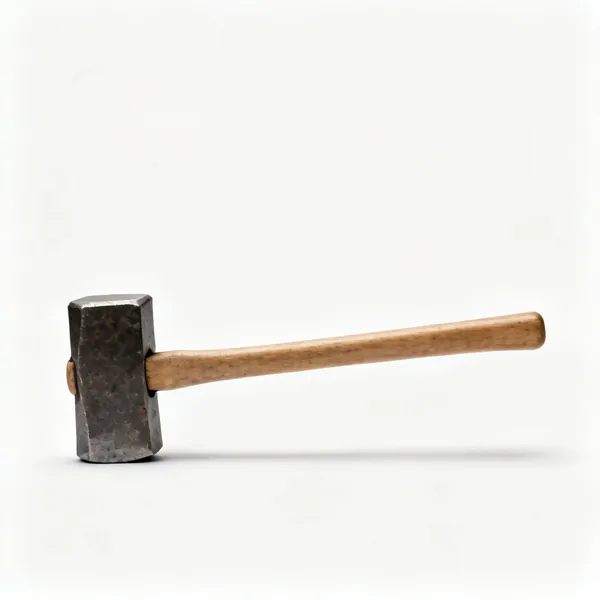 A splitting maul with a long handle