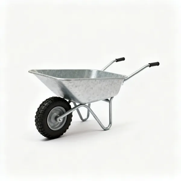 A wheelbarrow with a pneumatic tyre