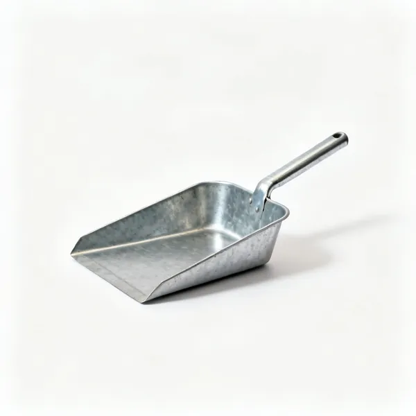 A galvanised metal debris tray with shallow sides
