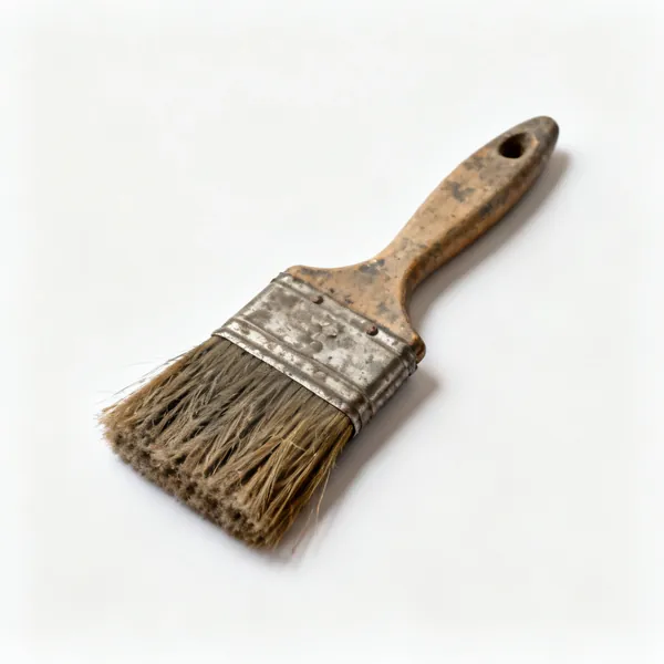 Application brush: An old wide paint brush with stiff worn bristles