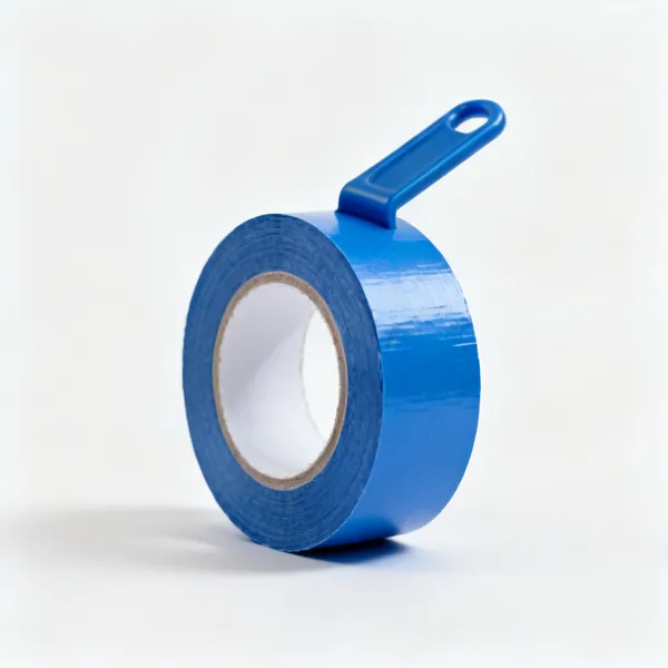 A roll of blue masking tape