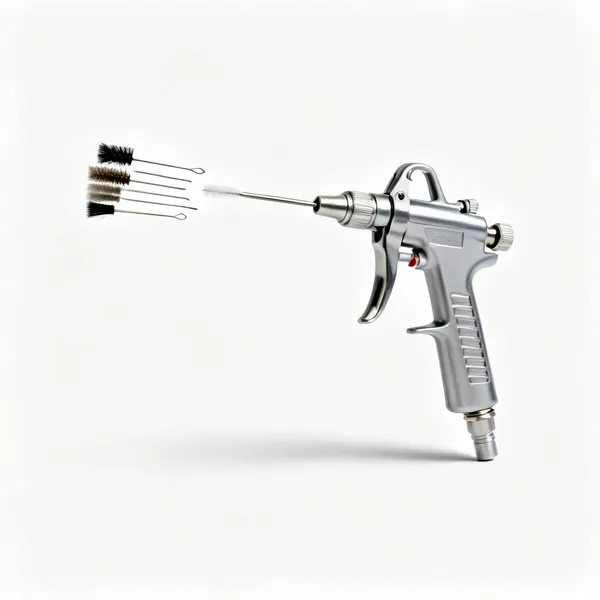 Gun cleaning kit: A set of small spray gun cleaning brushes and picks