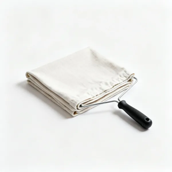 Dust sheets: A folded canvas dust sheet