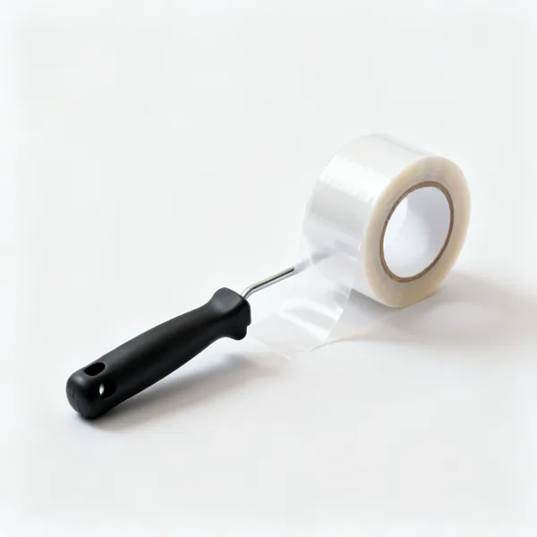 A roll of pre taped masking film partly unfolded