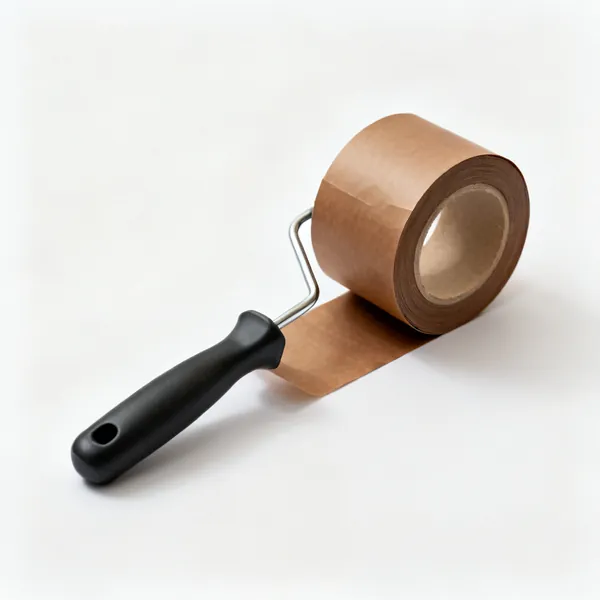 A roll of brown masking paper partly unrolled
