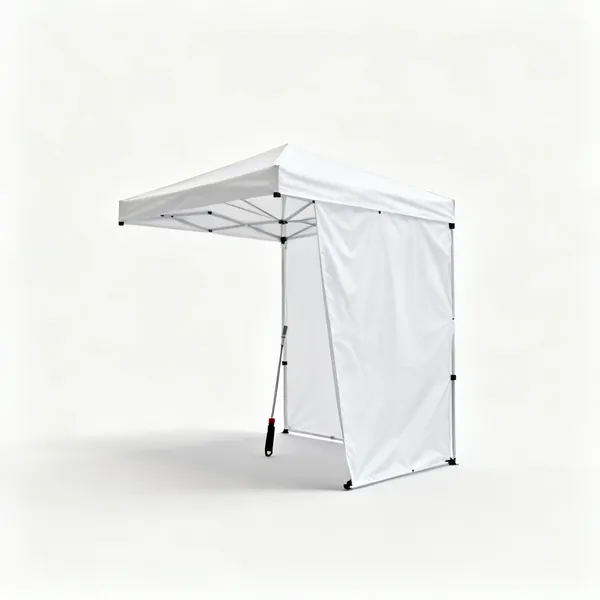 Spray shelter: A pop up fabric spray paint shelter tent, open at the front