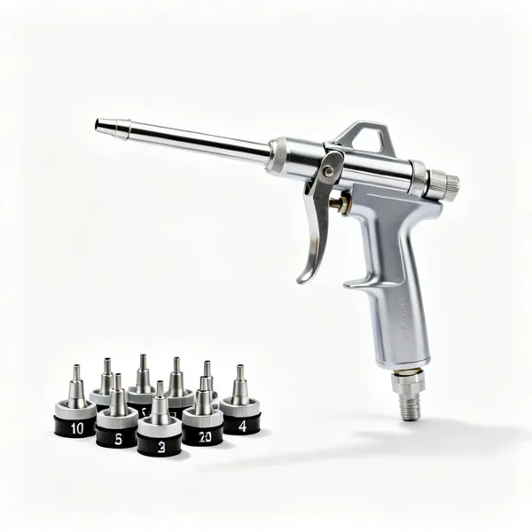 A set of airless spray tips with numbered collars