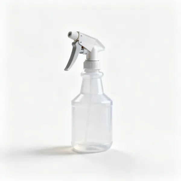 A plastic bottle of airless sprayer pump storage fluid
