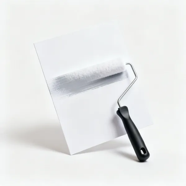 Test card: A piece of white card with a sprayed paint test band across it
