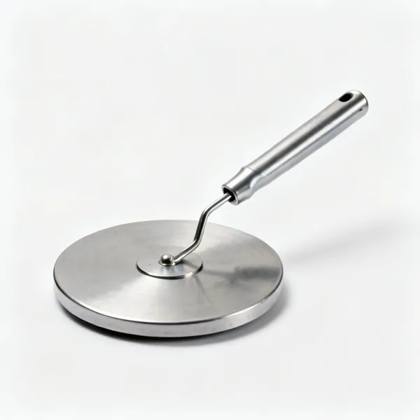 A metal painting turntable with a flat rotating top