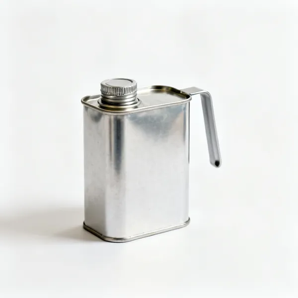 A metal solvent waste container with a screw lid